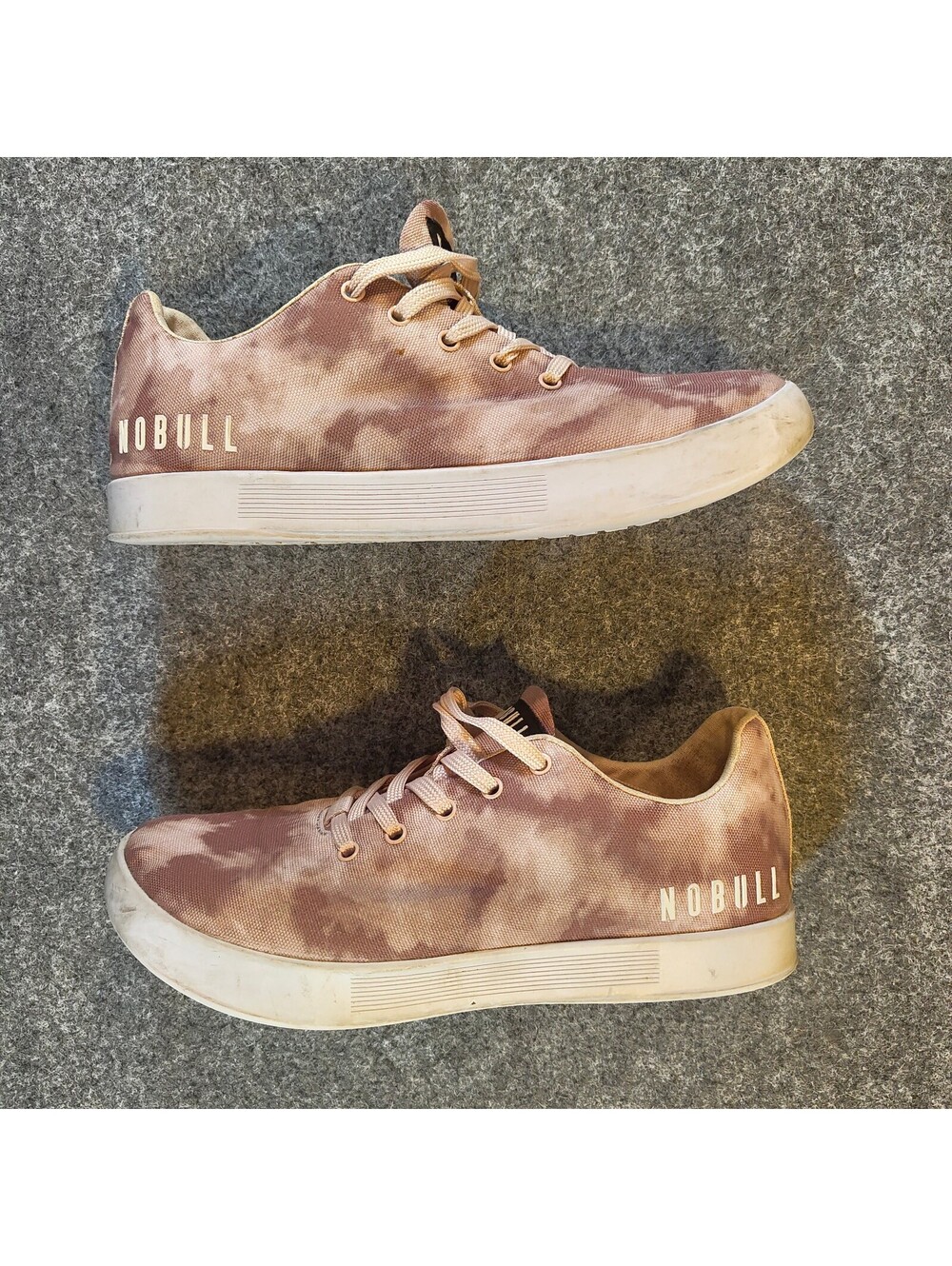 NOBULL Trainer Pink Brown Tie-Dye Canvas Cross Training Shoes Women's Size 7.5